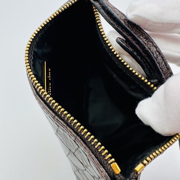 Miu Miu Black Croc-Embossed Clutch - Picture 3 of 7